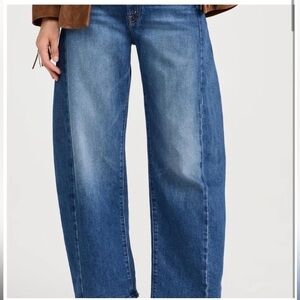 Mother full pipe flood jeans denim Blue it’s a small world NWT size 32